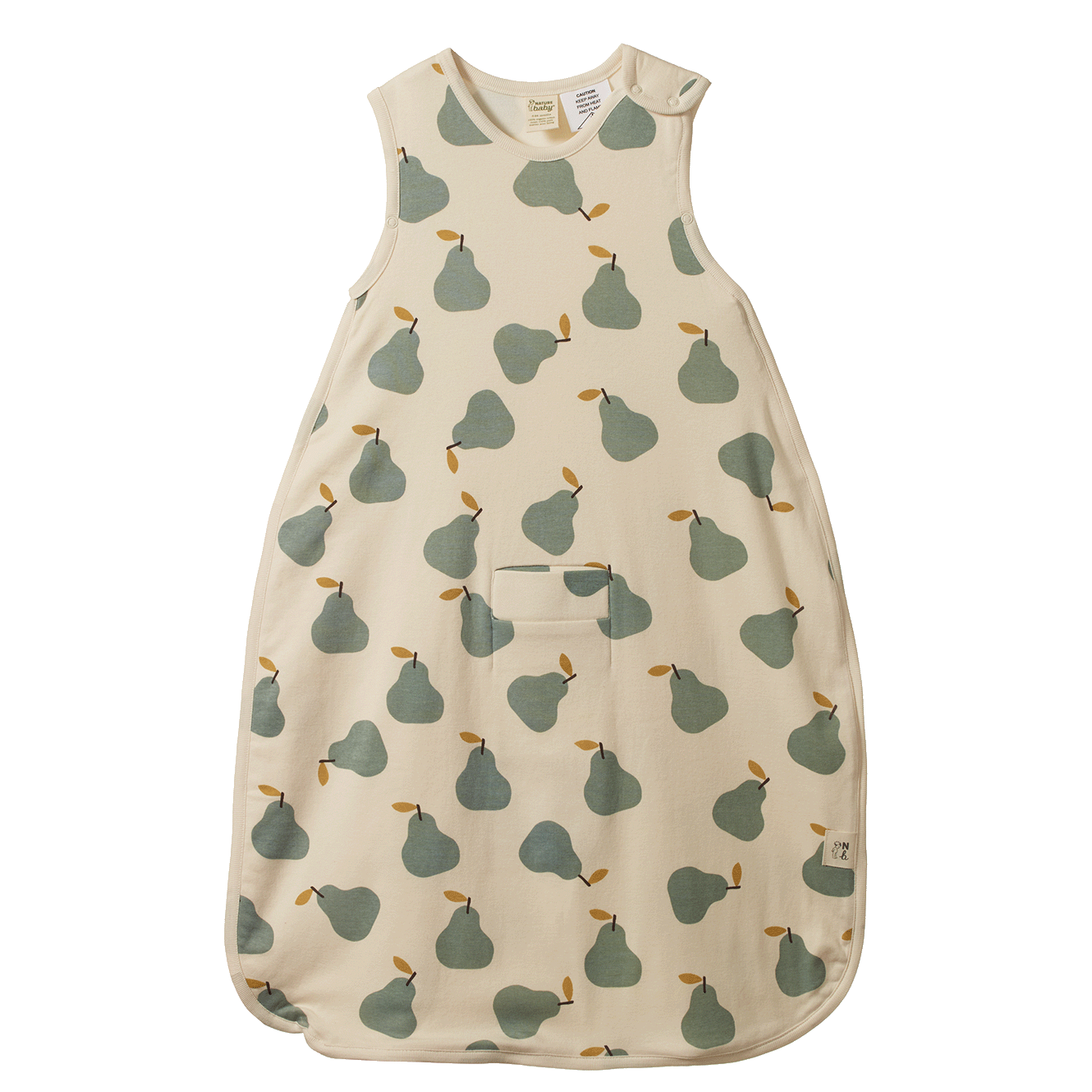 Nature Baby Organic Cotton & Merino Sleeping Bag Pear Print
