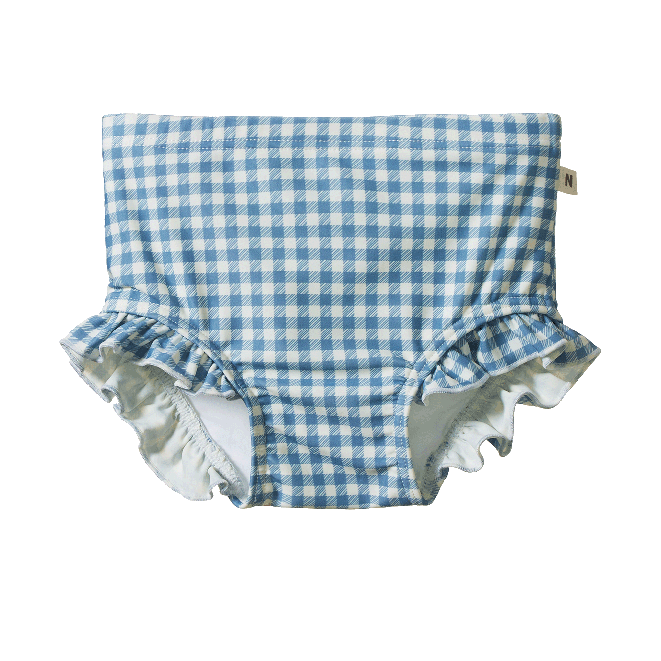 Nature Baby Ruffle Swim Shorts Blue Gingham