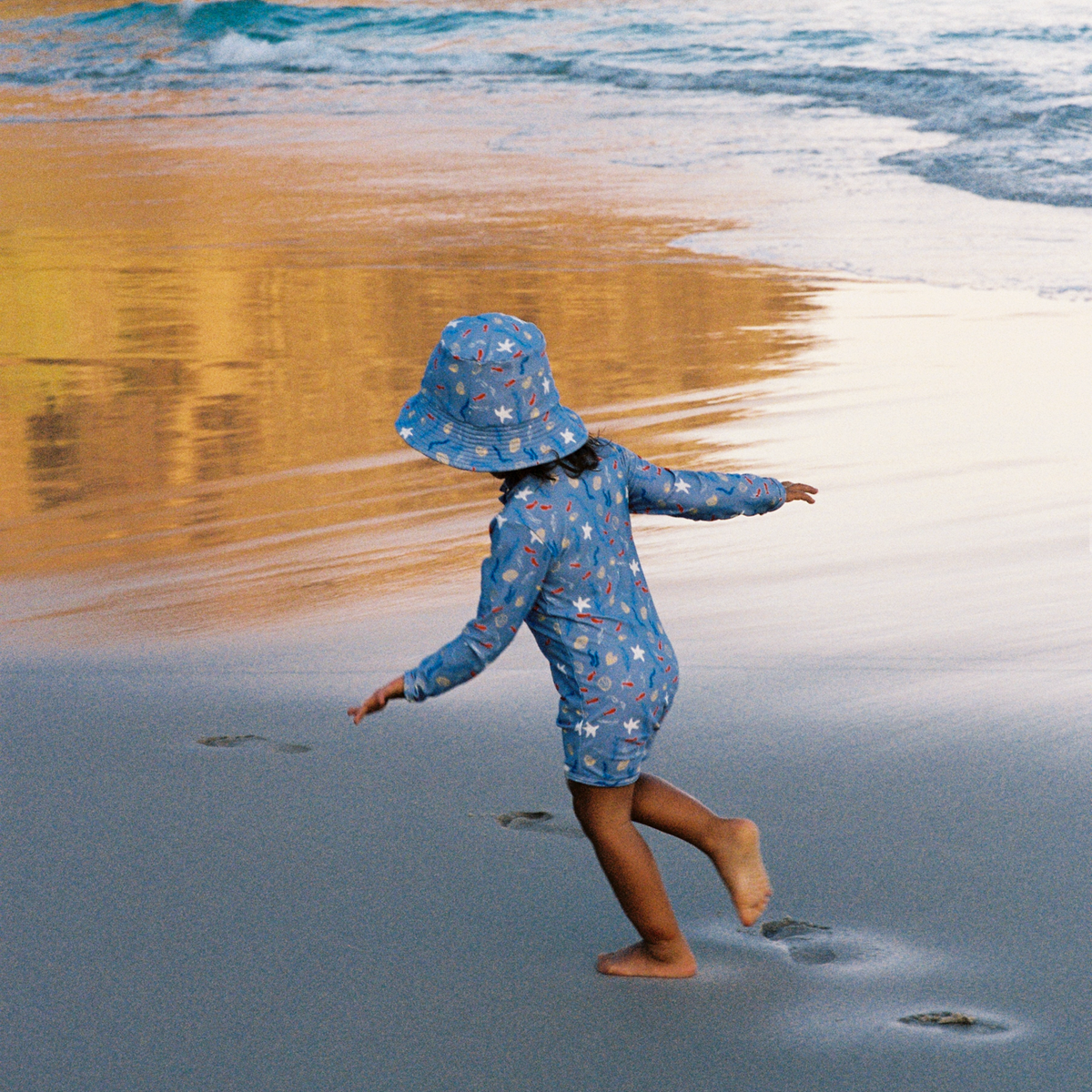 Nature Baby One Piece Bathing Trunks Blue Snorkel Print