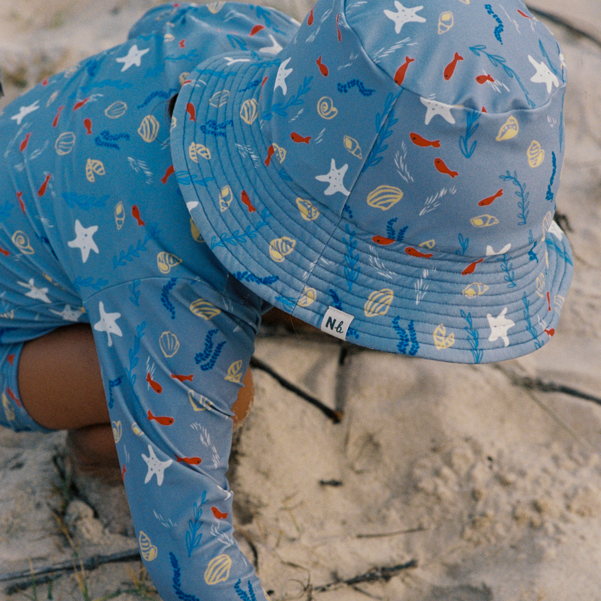 Nature Baby Splash Sunhat Blue Snorkel Print