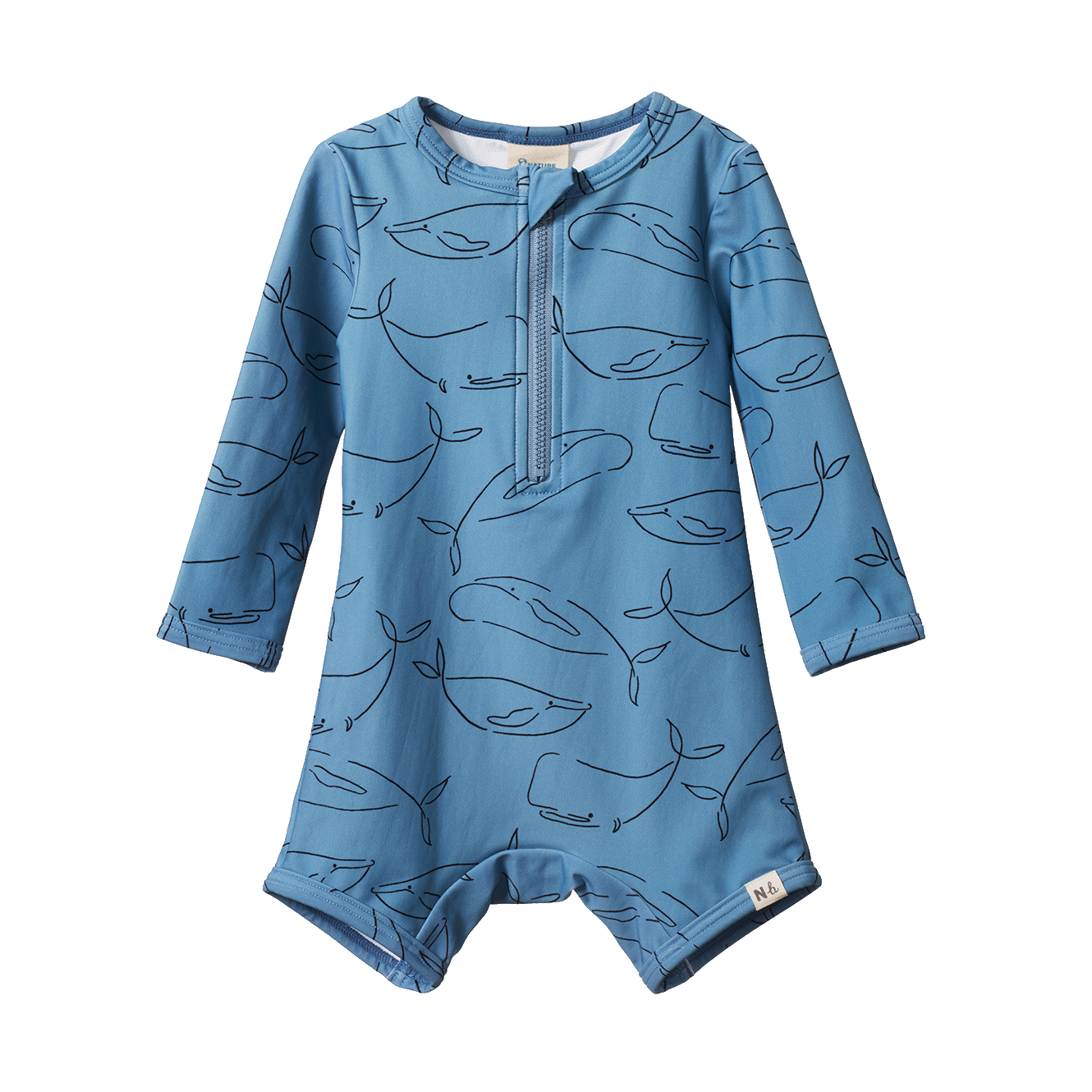 Nature Baby One Piece Bathing Trunks Blue Whale Print