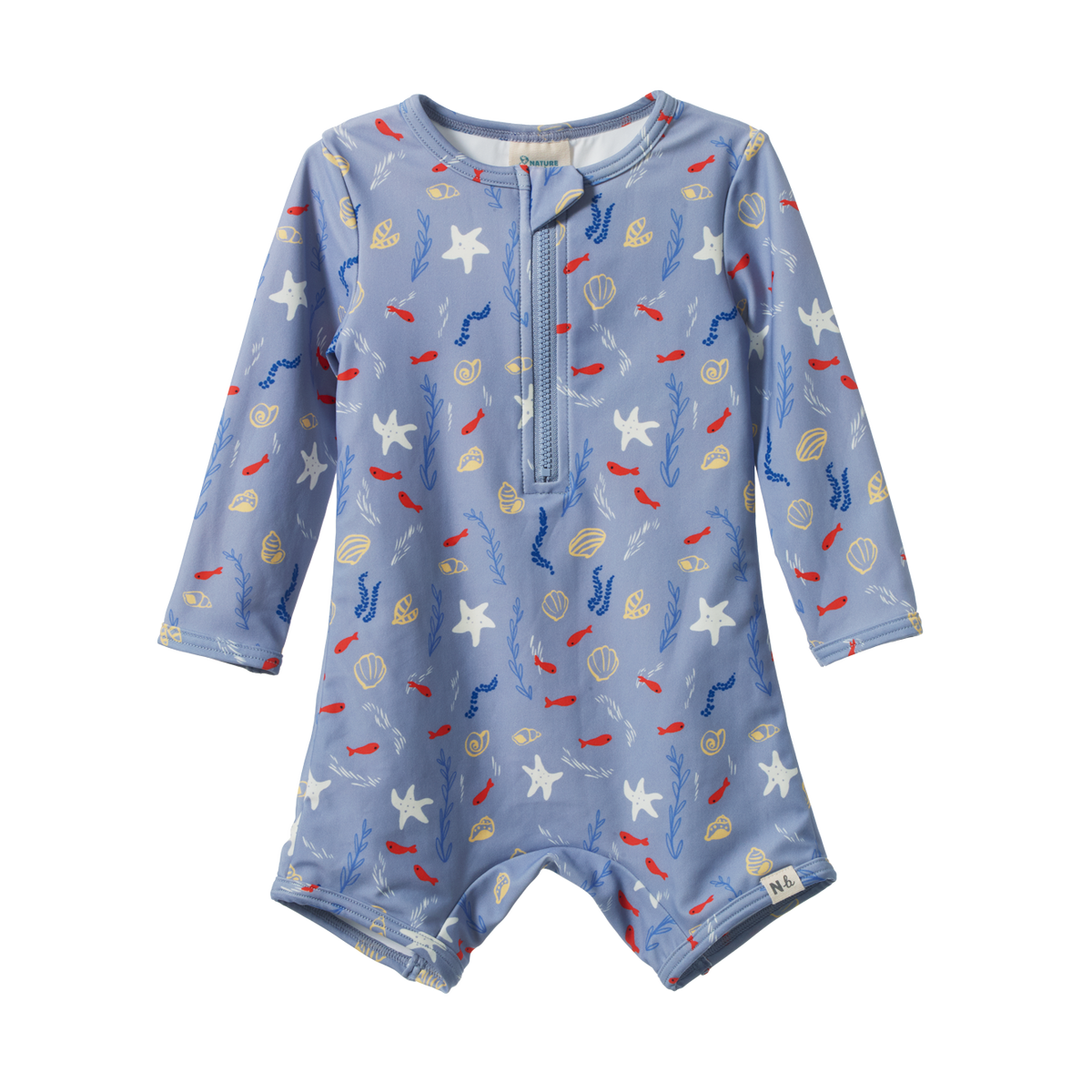Nature Baby One Piece Bathing Trunks Blue Snorkel Print
