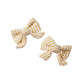 Nature Baby Small Bow Hair Clips Golden Stripe 2pack