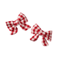 Nature Baby Small Bow Hair Clips Red Check 2pack