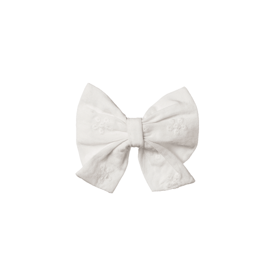 Nature Baby Large Bow Hair Clip Ivory Floral