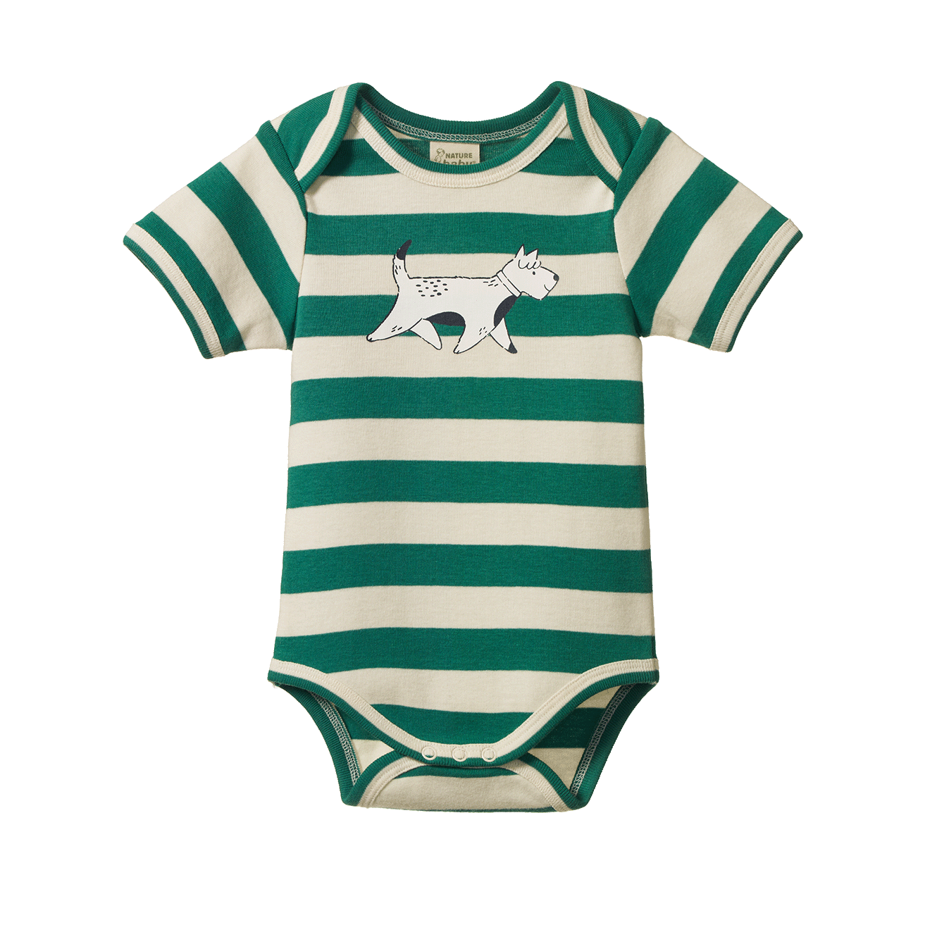 Nature Baby Short Sleeve Bodysuit Dog Walk Peppermint Print