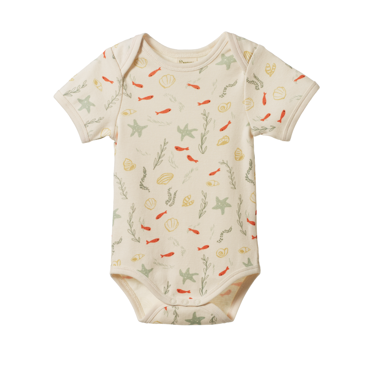 Nature Baby Short Sleeve Bodysuit Snorkel Print