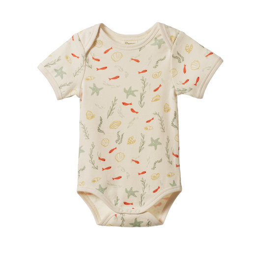 Nature Baby Short Sleeve Bodysuit Snorkel Print