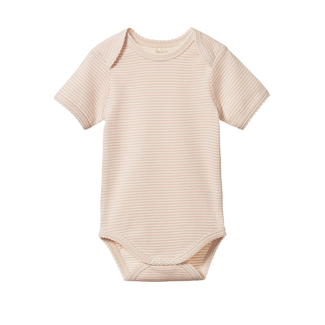 Nature Baby Short Sleeve Bodysuit Rose Dust Pinstripe – Little Trooper ...