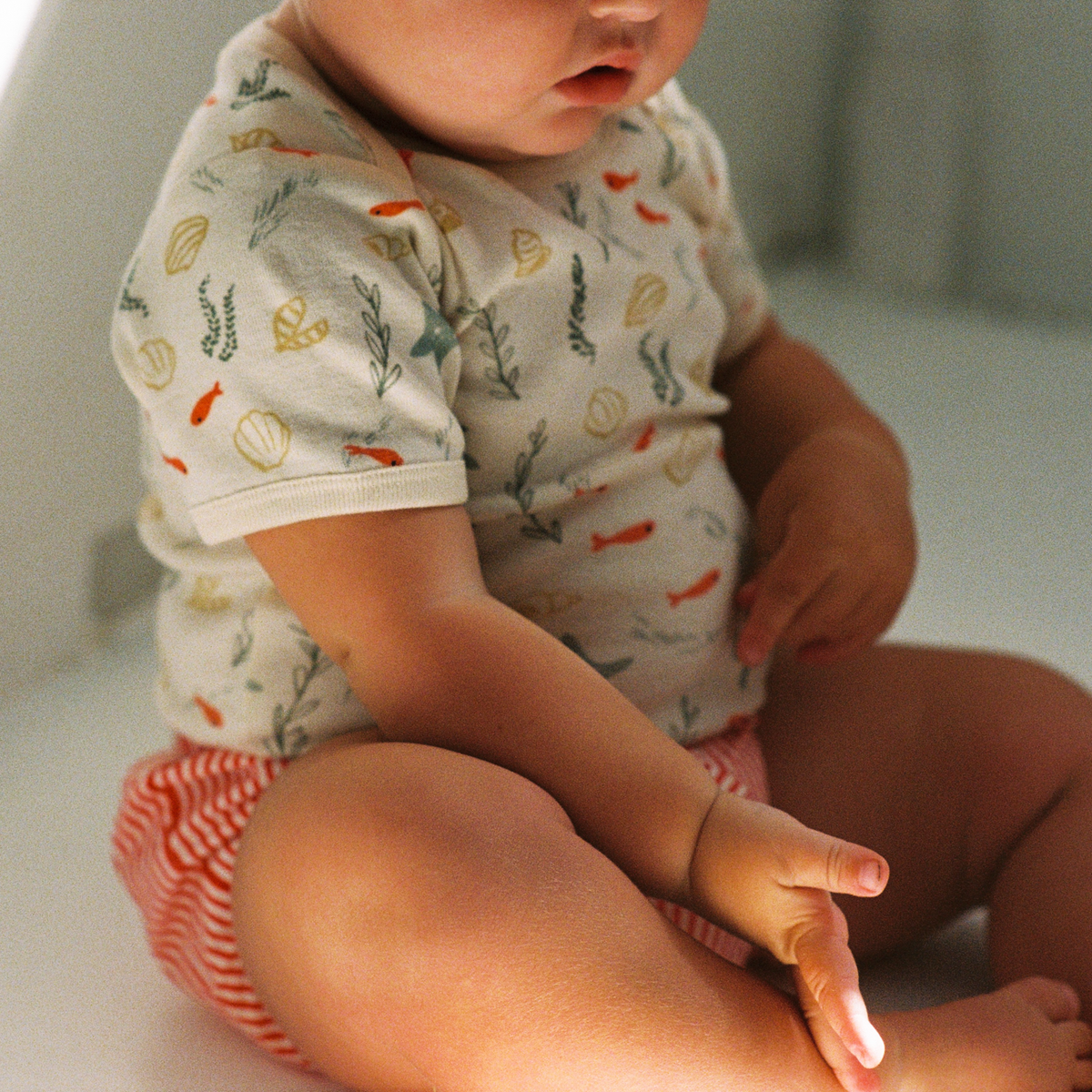 Nature Baby Short Sleeve Bodysuit Snorkel Print