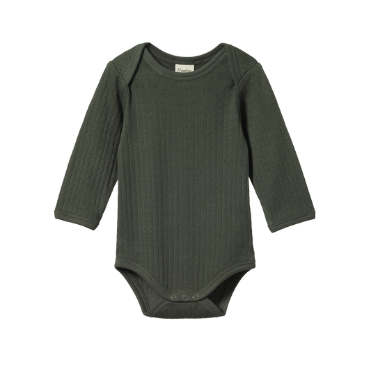 Nature Baby Long Sleeve Bodysuit Pointelle Thyme