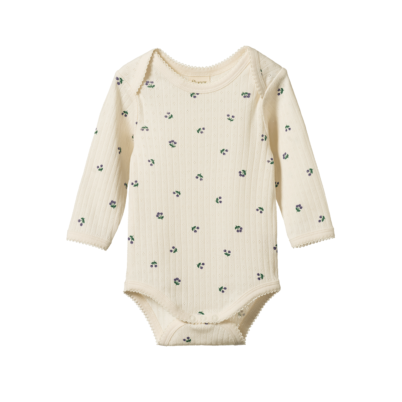 Nature Baby Long Sleeve Bodysuit Pointelle Winter Berry Print