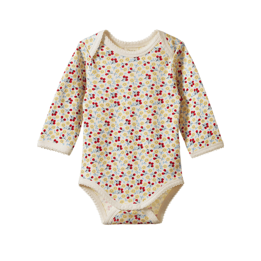 Nature Baby Long Sleeve Bodysuit Kitchen Garden Print