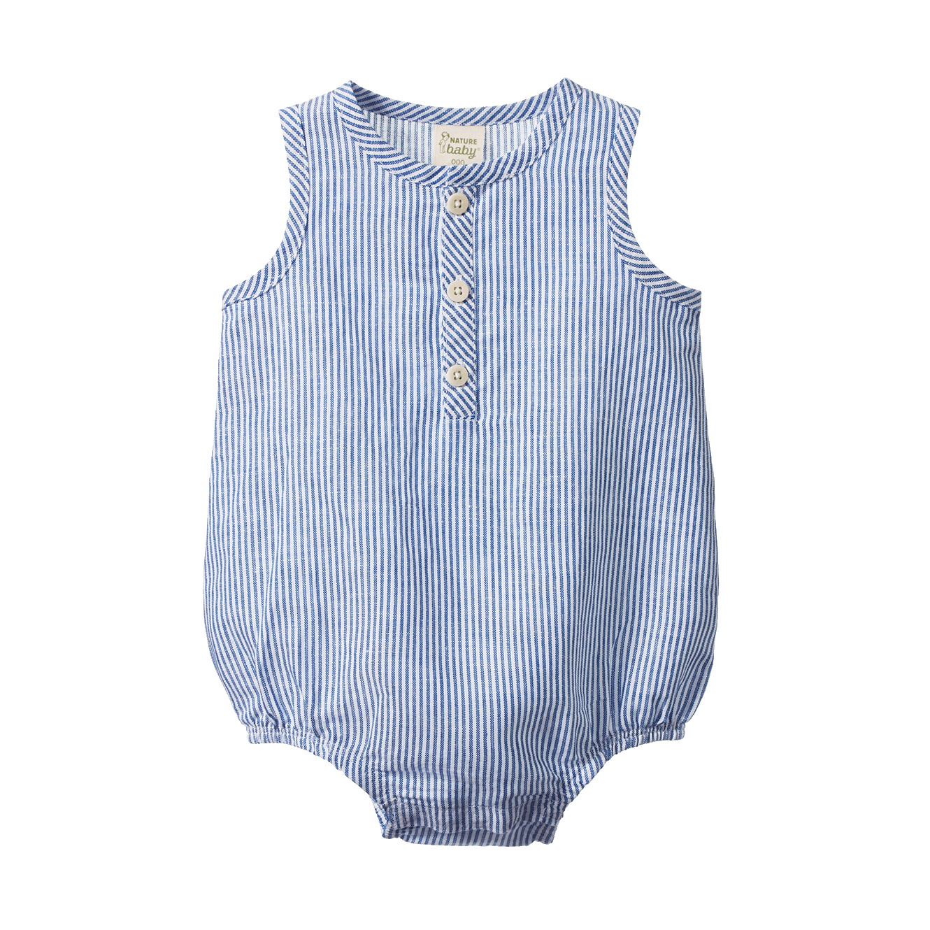 Nature Baby Cedar Suit Linen Blue Stripe