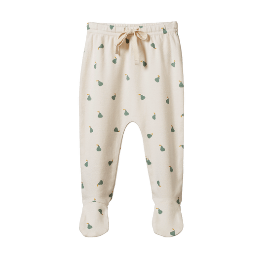Nature Baby Footed Rompers Petite Pear Print