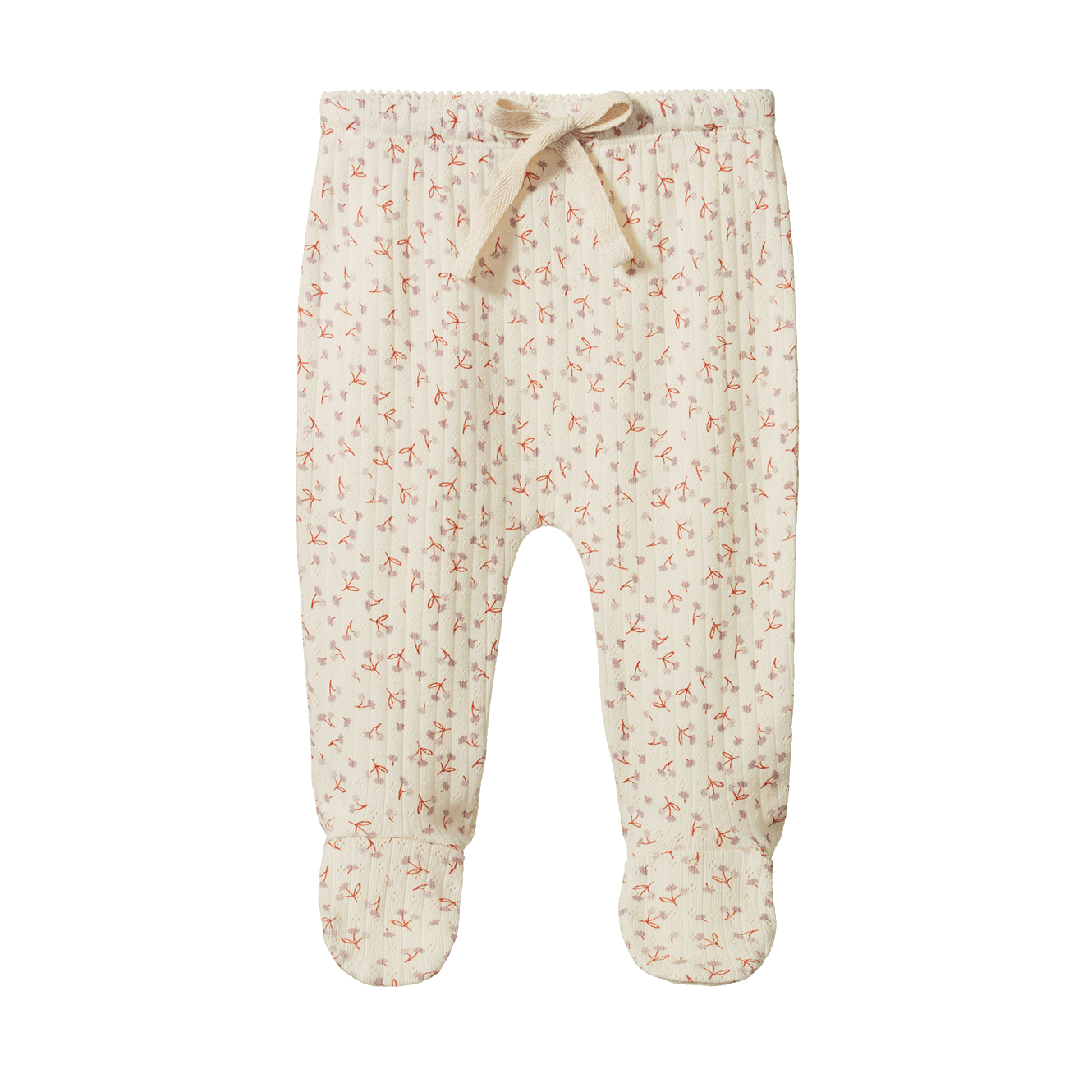 Nature Baby Footed Rompers Pointelle Dandelion Print