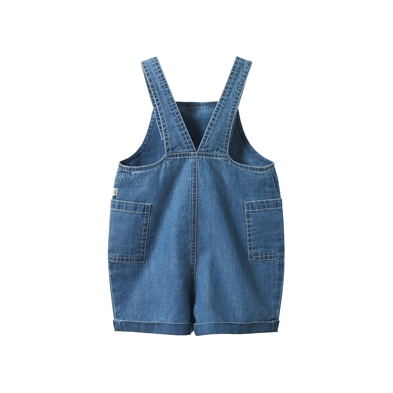 Nature Baby Tucker Shortie Overalls Chambray Sky