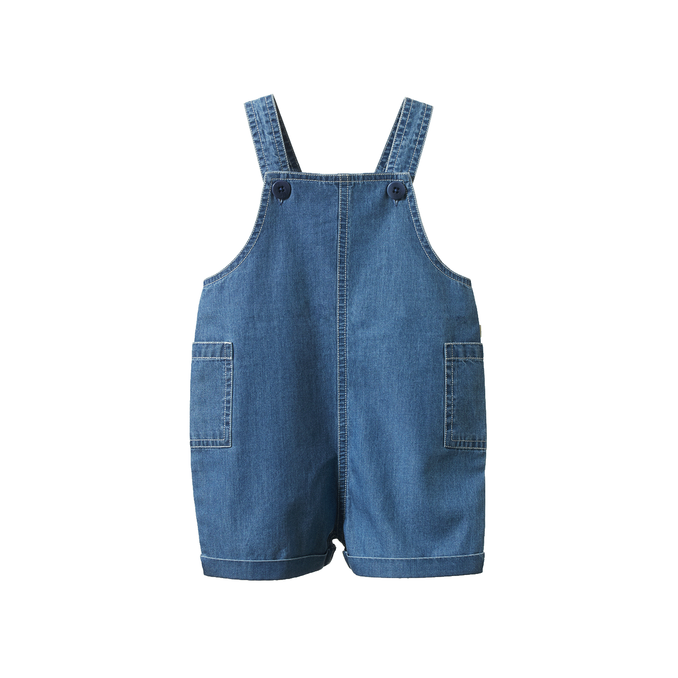 Nature Baby Tucker Shortie Overalls Chambray Sky