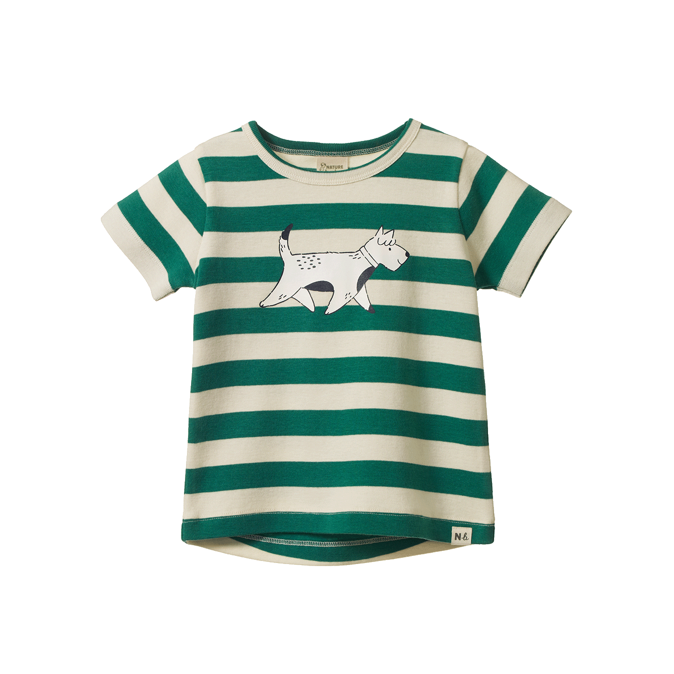 Nature Baby Short Sleeve River Tee Dog Walk Peppermint Print