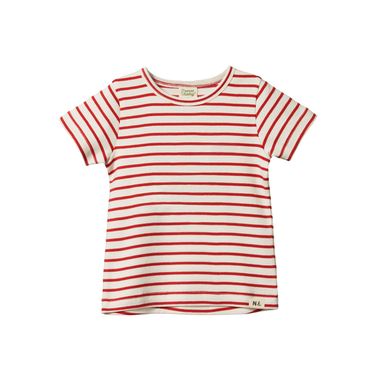 Nature Baby Short Sleeve River Tee Red Sailor Stripe