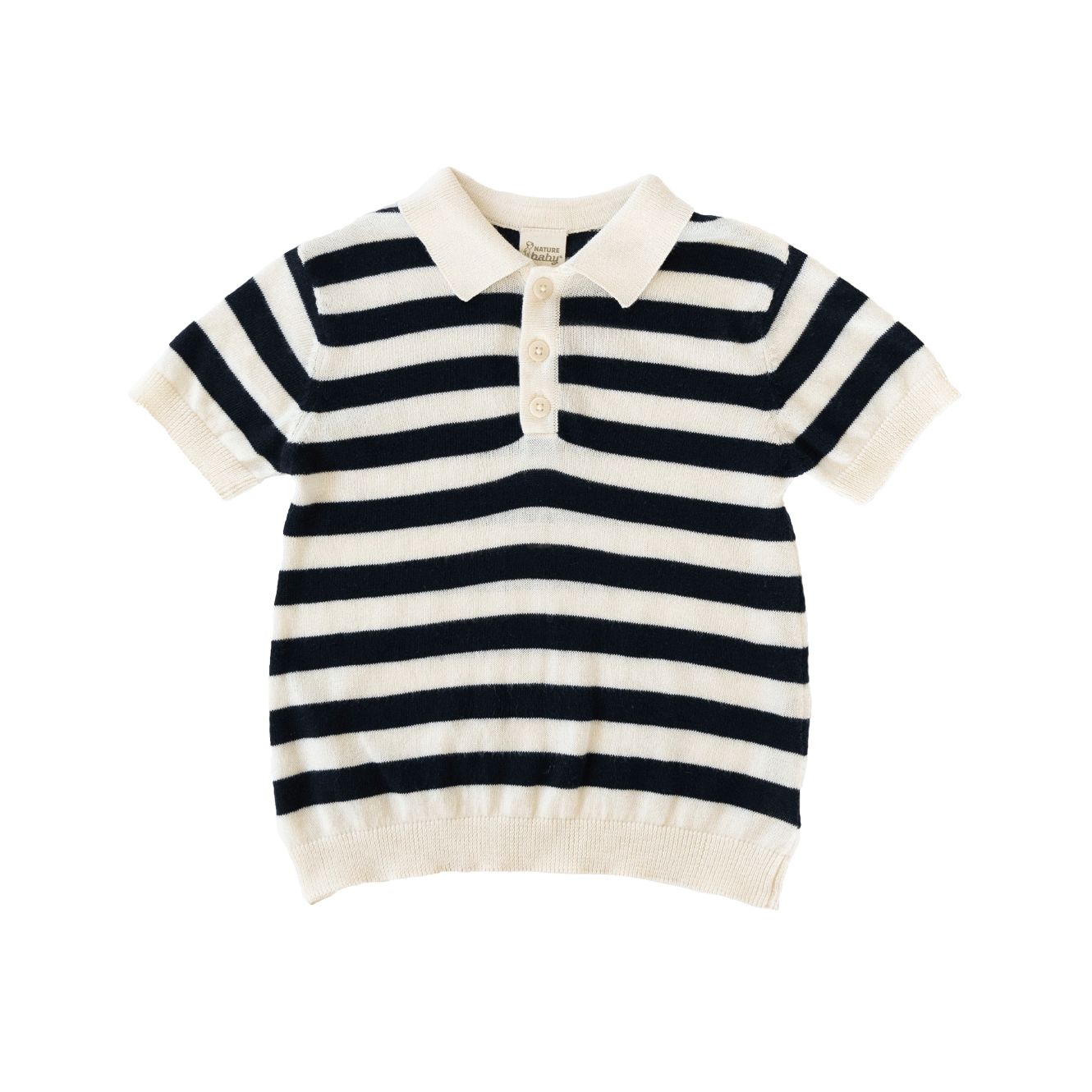 Nature Baby Stevie Polo Navy Bold Stripe