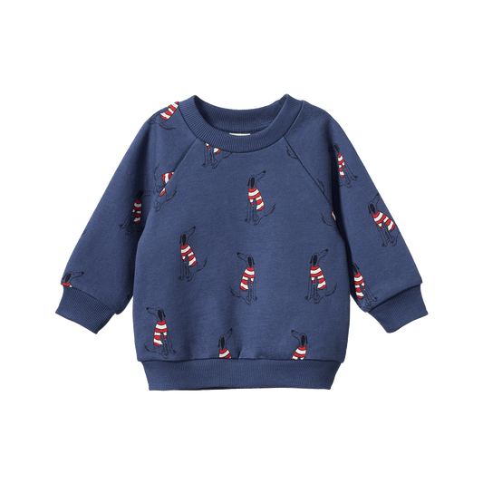 Nature Baby Emerson Sweater Best Friend Indigo Print