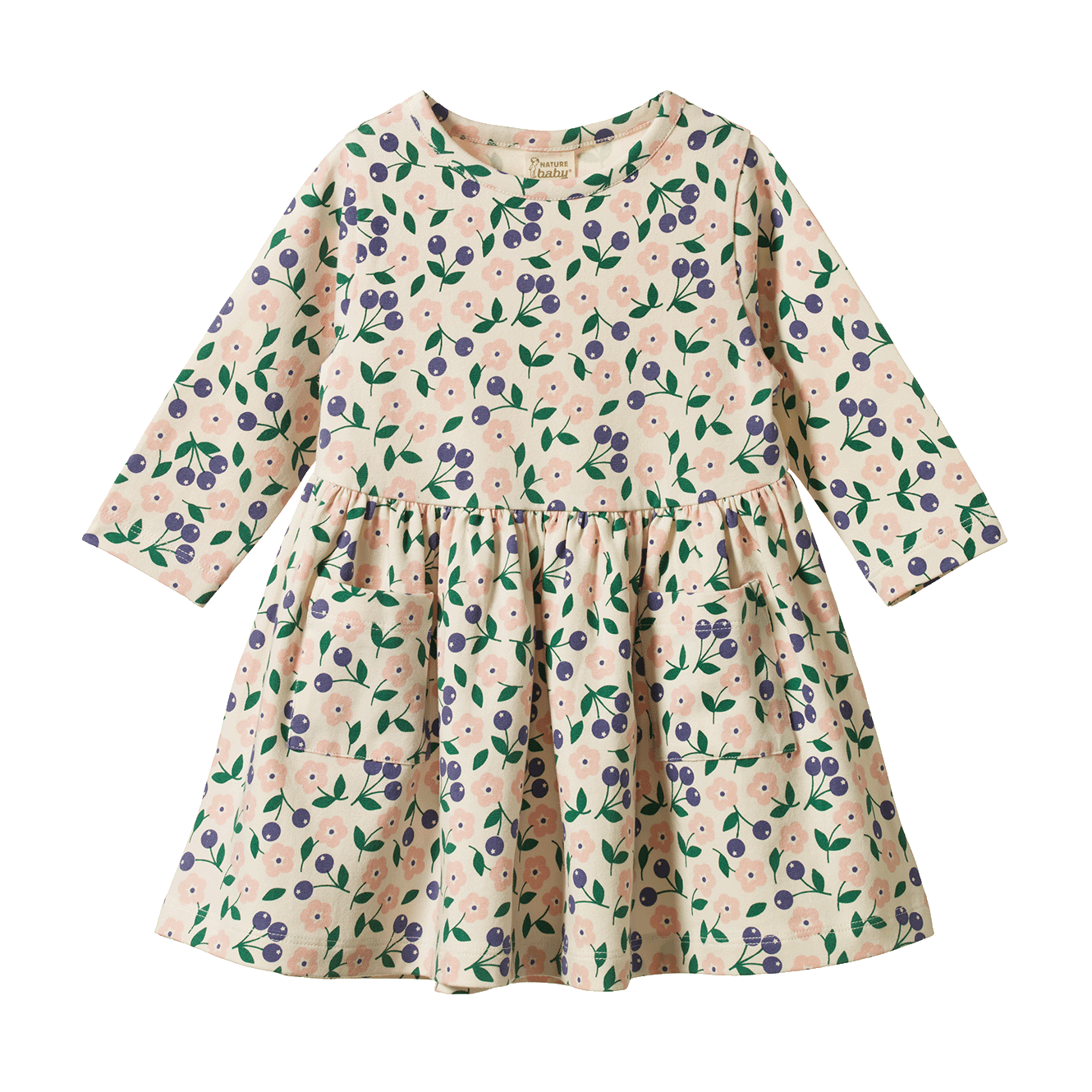 Nature Baby Long Sleeve Twirl Dress Grande Briarwood Print