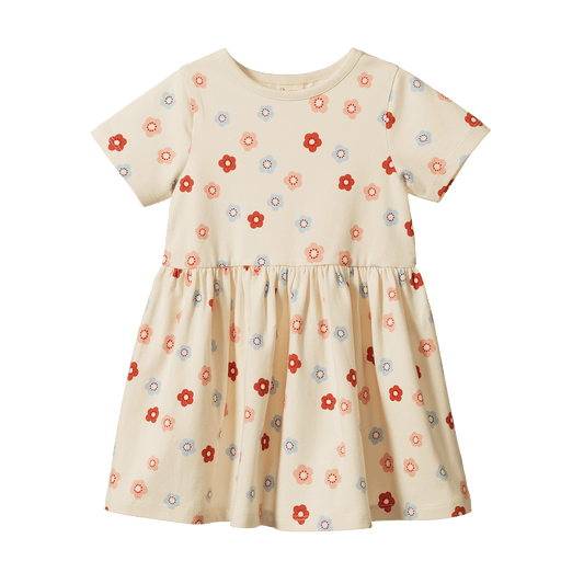 Nature Baby Saturday Dress Petite Flora Stamp Print