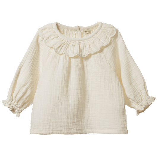 Nature Baby Ruffle Cameron Blouse Natural