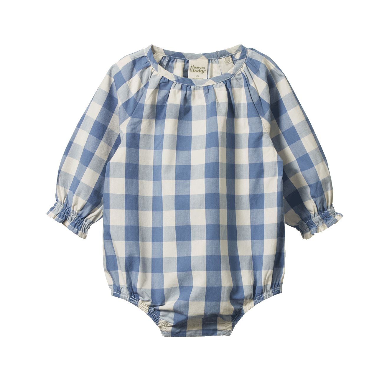 Nature Baby Meadow Bodysuit Gingham Bluebelle Check