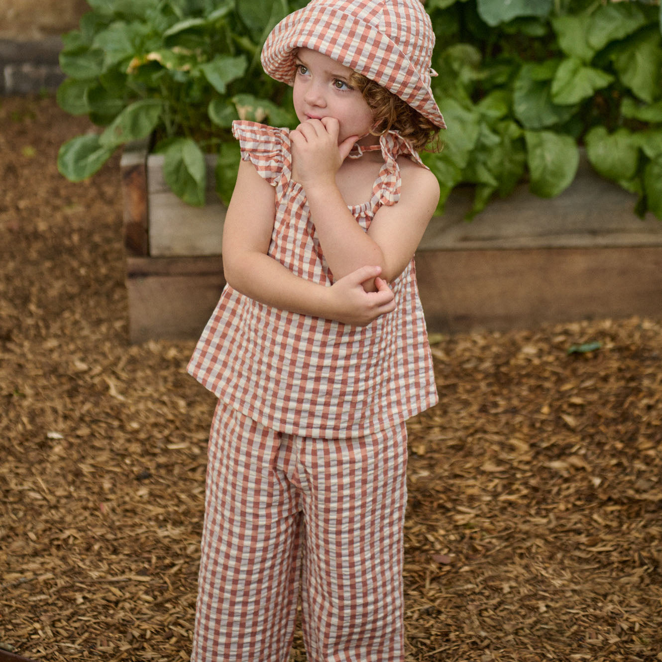 Nature Baby Petal Top Dandelion Gingham