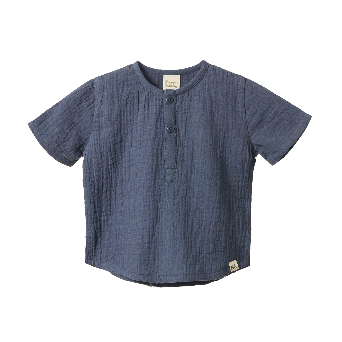 Nature Baby Short Sleeve Caravan Shirt Muslin Vintage Indigo
