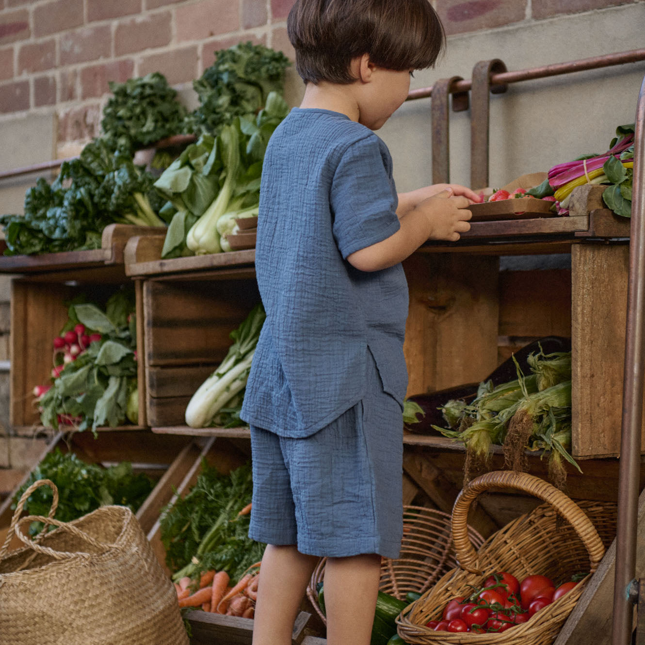 Nature Baby James Shorts Muslin Vintage Indigo