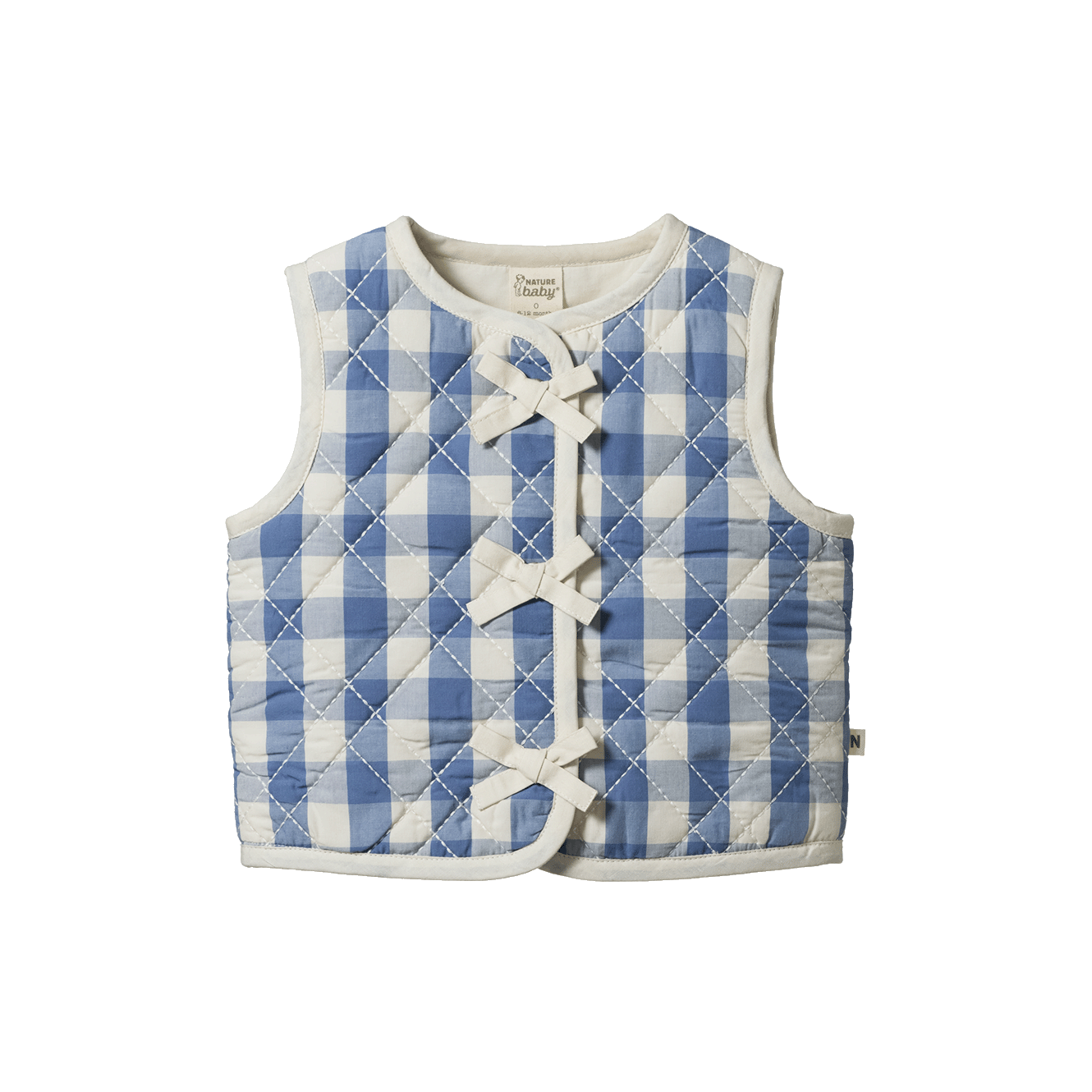 Nature Baby Marlo Quilted Vest Bluebelle Check