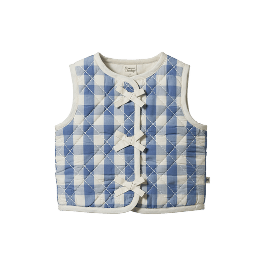 Nature Baby Marlo Quilted Vest Bluebelle Check