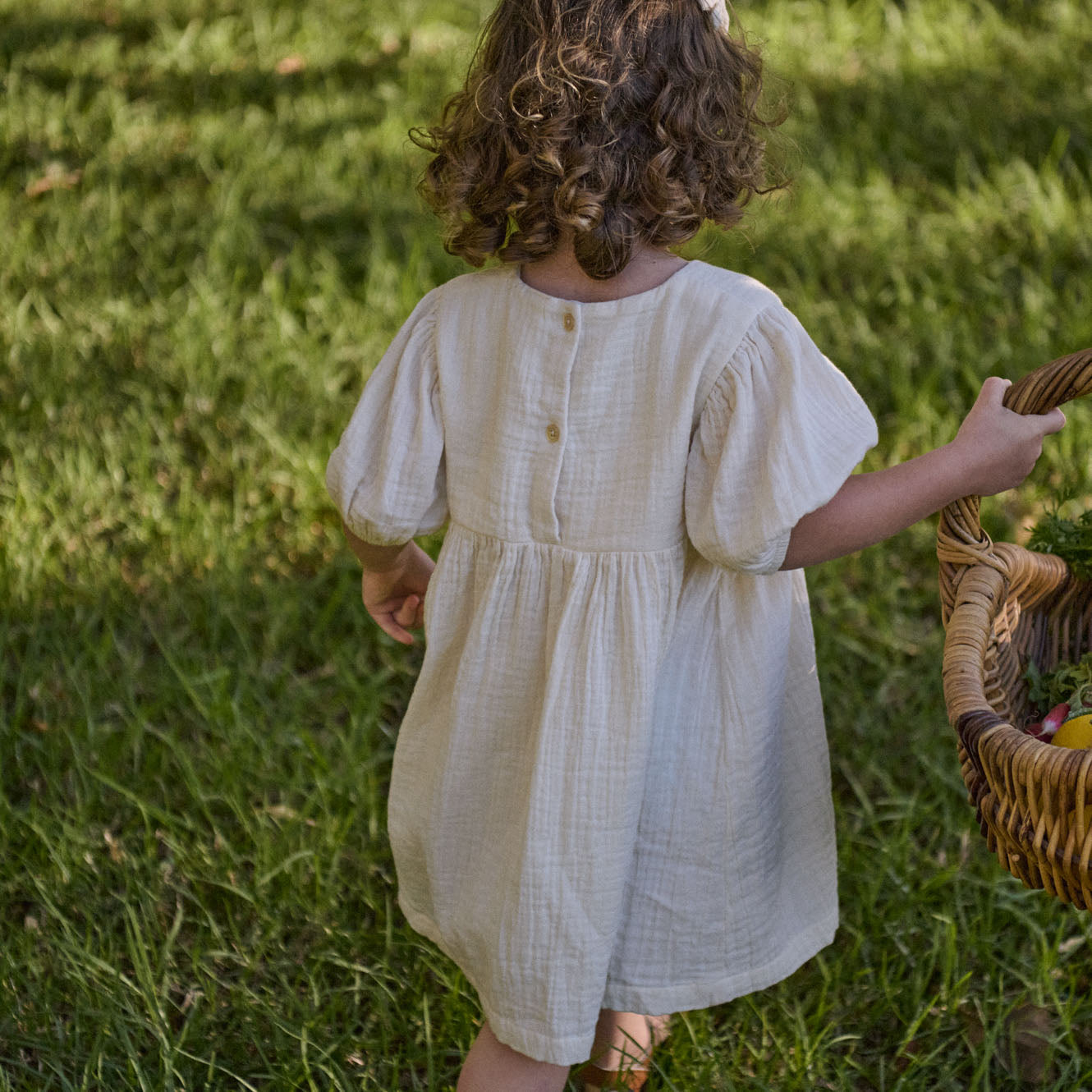 Nature Baby Albertine Dress Muslin Natural