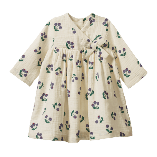 Nature Baby Mabel Dress Winter Berry Natural Print