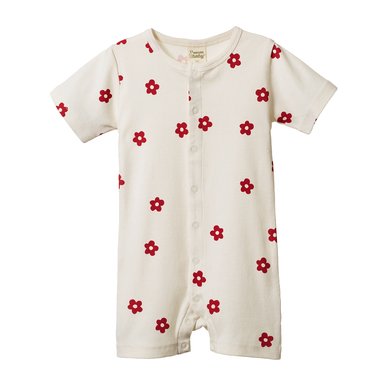 Nature Baby Summer Sleepy Suit Flora Red Print