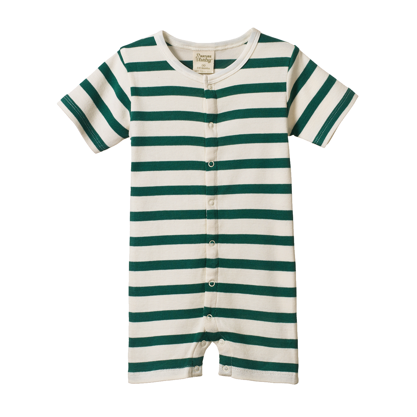 Nature Baby Summer Sleepy Suit Peppermint Holiday Stripe
