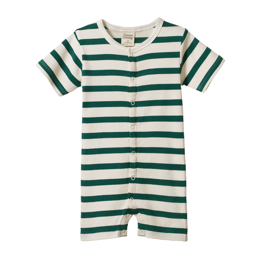 Nature Baby Summer Sleepy Suit Peppermint Holiday Stripe