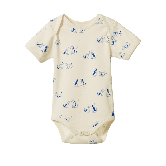 Nature Baby Short Sleeve Bodysuit Dog Walk Print