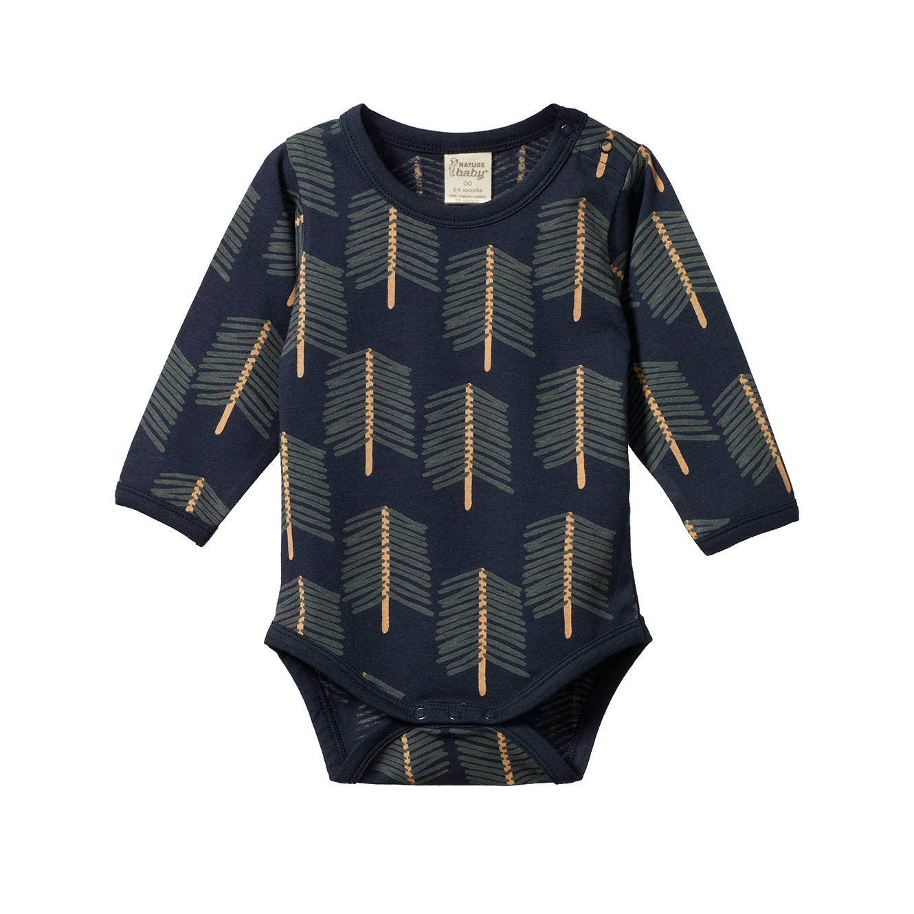 Nature Baby Stretch Jersey Long Sleeve Bodysuit Bramblewood Print
