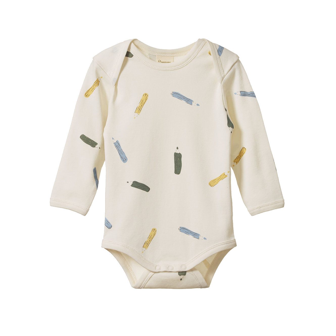 Nature Baby Long Sleeve Bodysuit Pencil Print Natural