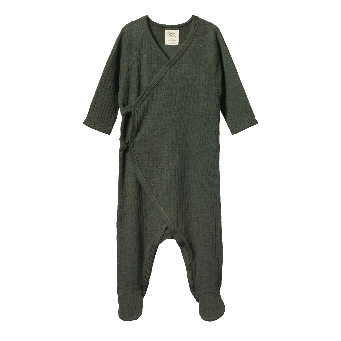 Nature Baby Merino Essentials Kimono Stretch & Grow Pointelle Thyme