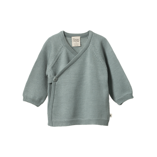 Nature Baby Merino Knit Kimono Jacket Sage