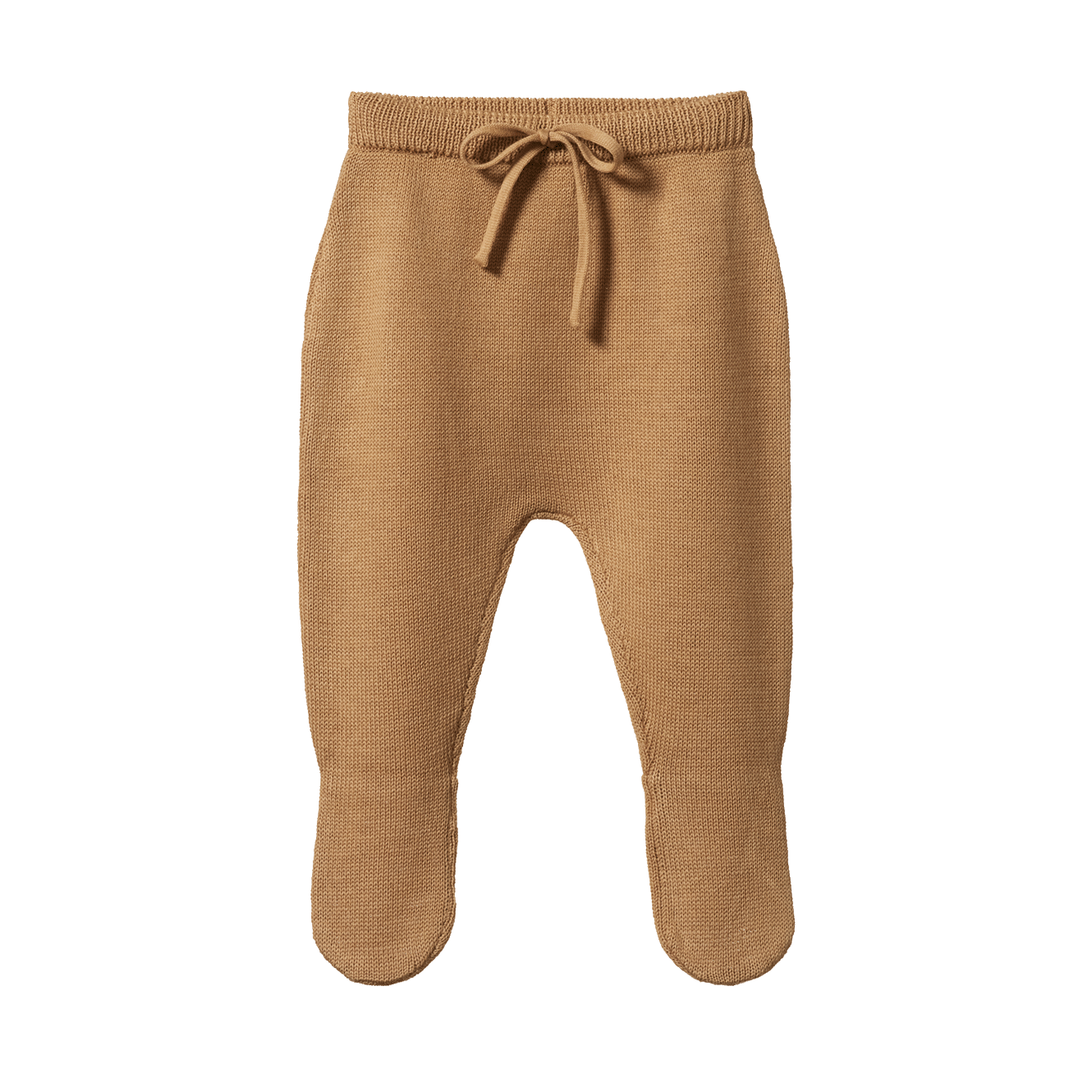 Nature Baby Merino Knit Footed Rompers Caramel