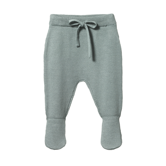 Nature Baby Merino Knit Footed Rompers Sage