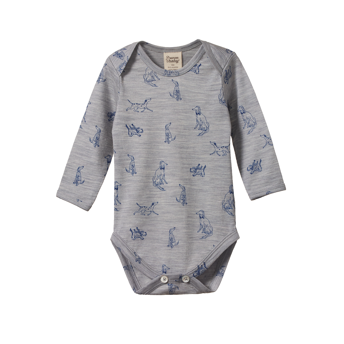 Nature Baby Merino Essential Long Sleeve Bodysuit Best Friend Print