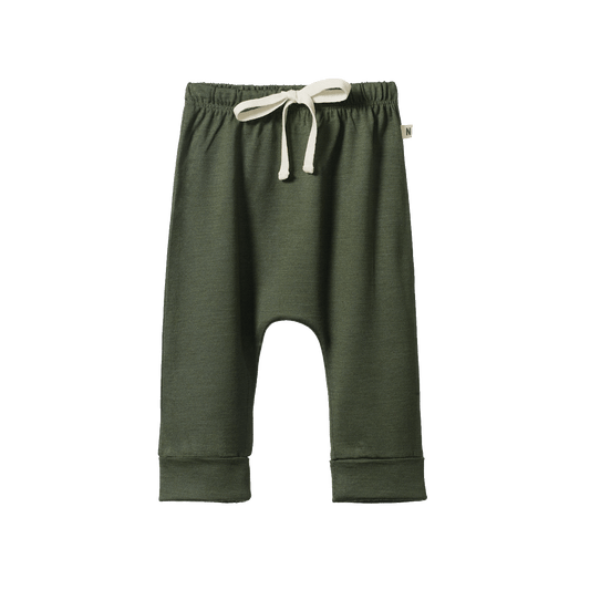 Nature Baby Merino Essential Drawstring Pants Thyme