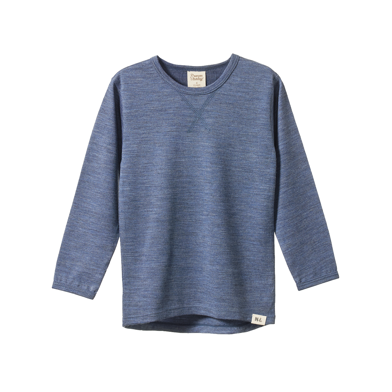 Nature Baby Merino Essential Long Sleeve Tee Vintage Indigo Marl